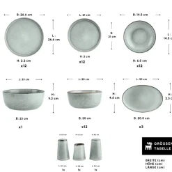 Karaca Earth Collection Skal 55-teiliges Tafelservice für 12 Personen