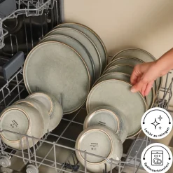 Karaca Earth Collection Skal 55-teiliges Tafelservice für 12 Personen