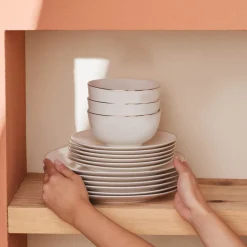 Karaca Elegance Bone Esbelto 53-teiliges Tafelservice für 12 Personen – Gold