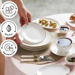 Karaca Elegance Bone Marcelo 26-Teiliges 6-Personen Frühstücksset Gold