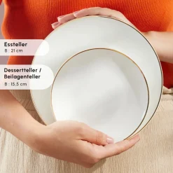 Karaca Elegance Bone Marcelo 26-Teiliges 6-Personen Frühstücksset Gold