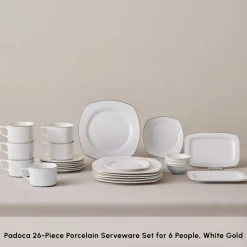 Karaca Elegance Bone Padoca 26-Teiliges 6-Personen Frühstücksset Gold