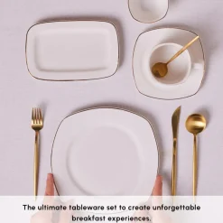 Karaca Elegance Bone Padoca 26-Teiliges 6-Personen Frühstücksset Gold