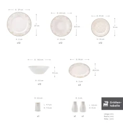 Karaca Elegance Bone Siena 53-Teiliges 12-Personen Geschirrsett Gold