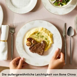 Karaca Elegance Bone Siena 53-Teiliges 12-Personen Geschirrsett Gold