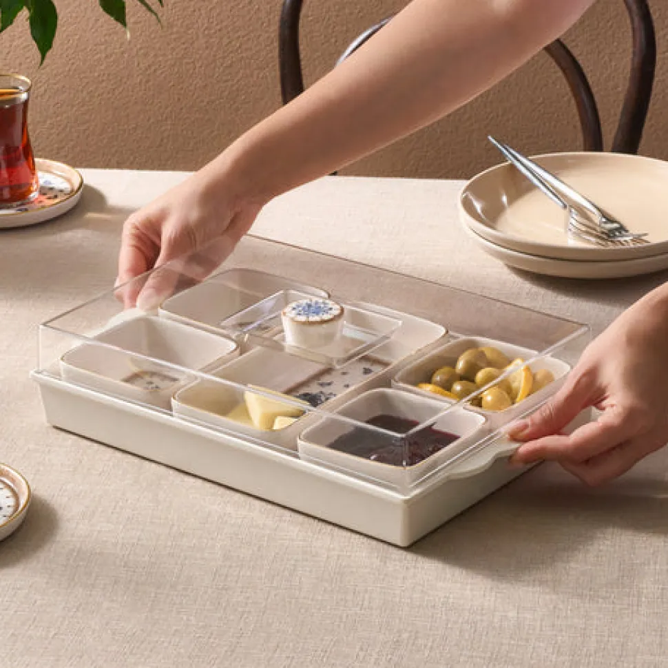 Karaca Elena 7-teiliges Keramik-Frühstücksset, Mehrfarbig