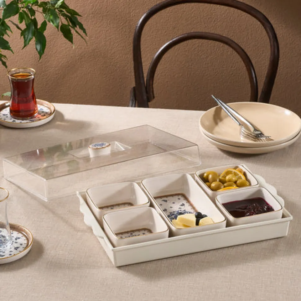 Karaca Elena 7-teiliges Keramik-Frühstücksset, Mehrfarbig