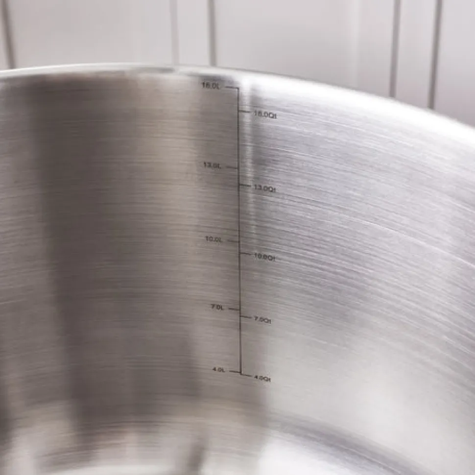 Karaca Elite Edelstahl-Induktions-Kochtopf mit Deckel, 34 cm, Silber