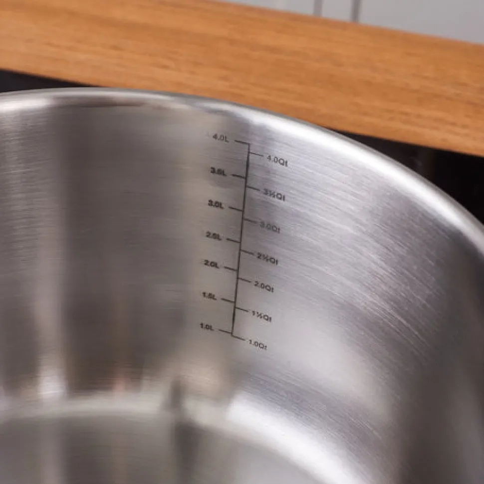 Karaca Elite Edelstahl-Induktions-Kochtopf mit Deckel, 22 cm, Silber