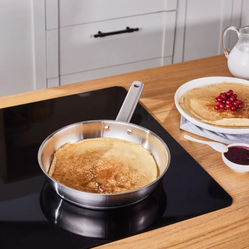 Karaca Elite Edelstahl-Induktions-Bratpfanne, 24 cm, Silber