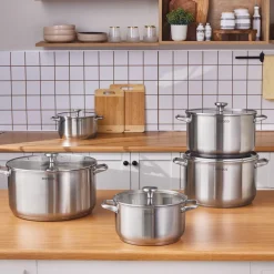 Karaca Elite Edelstahl-Induktions-Bratpfanne, 24 cm, Silber