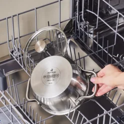 Karaca Elite Edelstahl-Induktions-Kochtopf mit Deckel, 16 cm, Silber