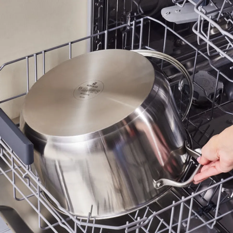 Karaca Elite Edelstahl-Induktions-Kochtopf mit Deckel, 30 cm, Silber