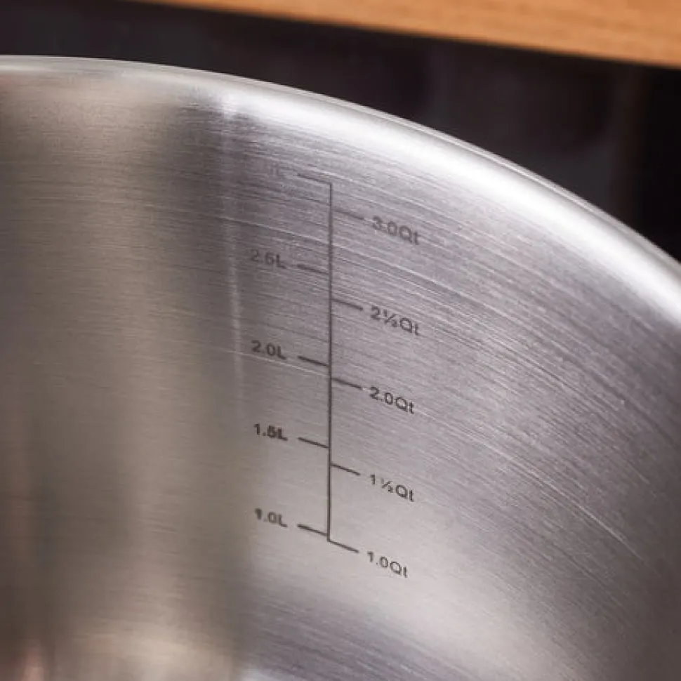 Karaca Elite Edelstahl-Induktions-Kochtopf mit Deckel, 20 cm, Silber