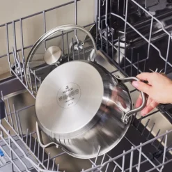 Karaca Elite Edelstahl-Induktions-Kochtopf mit Deckel, 20 cm, Silber