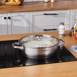 Karaca Elite Edelstahl-Kasserolle Flach 26 cm 3,4 L
