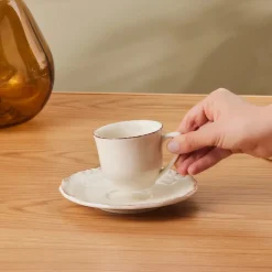 Karaca Elizabeth Ecru Teetasse, 180 ml