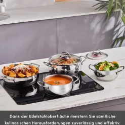 Karaca Emirgan Induktion Kochtopfset aus Stahl, 8 Teilig