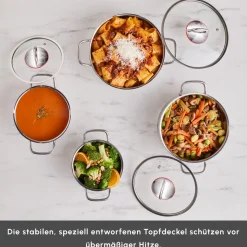 Karaca Emirgan Induktion Kochtopfset aus Stahl, 8 Teilig