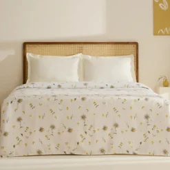 Karaca Emma Piquédecke aus 100 % Baumwolle, 200 × 220 cm, Gelb