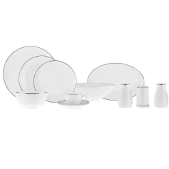 Karaca Epsilon New Generation Bone 12 Personen Geschirrset, Gold, 76 teilig