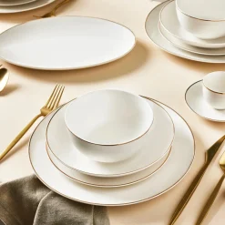 Karaca Epsilon New Generation Bone 12 Personen Geschirrset, Gold, 76 teilig