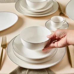 Karaca Epsilon New Generation Bone 12 Personen Geschirrset, Platin, 76 teilig