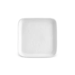 Karaca Epsilon Quadratischer Dessert-/Beilagenteller aus Porzellan, 13 cm, Weiß