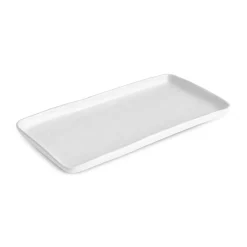 Karaca Epsilon Rechteckige Servierplatte aus Porzellan, 26 cm, Weiß