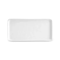 Karaca Epsilon Rechteckige Servierplatte aus Porzellan, 26 cm, Weiß