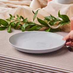 Karaca Epsilon Servierplatte aus Porzellan, 29 cm, Weiß