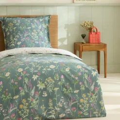 Karaca Evergreen Renforcé Bettwäsche-Set, Einzelbett, Grün