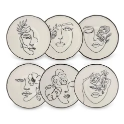 Karaca Face 12-teiliges Türkisches Teeset für 6 Personen, 132 ml, Mehrfarbig