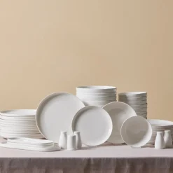 Karaca Favaro für 12 Personen Geschirrset, 56 Teilig, New Generation Bone