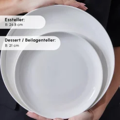 Karaca Favaro für 12 Personen Geschirrset, 56 Teilig, New Generation Bone