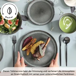 Karaca Fein Reactive Geschirrset, 6 Personen, 24 teilig