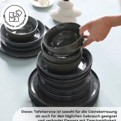 Karaca Fein Reactive Geschirrset, 6 Personen, 24 teilig