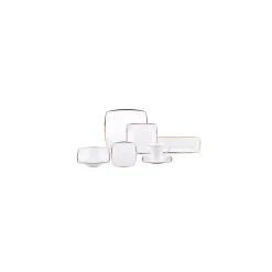 Karaca Fine Pearl Agate für 6 Personen Perle Quadrat Frühstücksset und Servierschalen, 26 Teilig