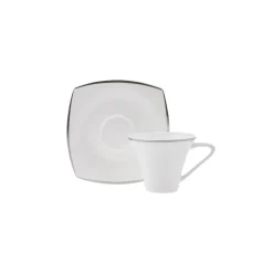 Karaca Fine Pearl Agate Platin 26-teiliges Frühstücksset und Servierschalen für 6 Personen Quadratisch