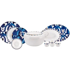 Karaca Fine Pearl Azur 62 Teiliges Für 12 Personen Tafelservice