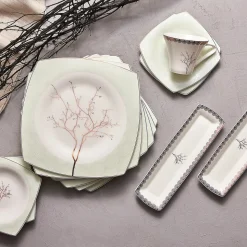 Karaca Fine Pearl Banyan für 6 Personen Frühstücksset und Servierschalen, 26 Teilig