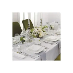 Karaca Fine Pearl Belha 62-teiliges quadratisches Perlmutt Dinner-Set für 12 Personen