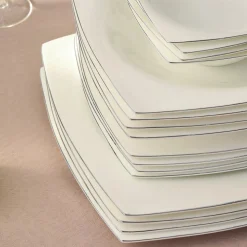 Karaca Fine Pearl Dara 58-Teiliges 12-Personen Geschirrset Platin