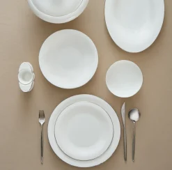 Karaca Fine Pearl Extra Argento 55-Teiliges Tafelservice Für 12 Personen, Platin