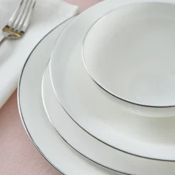 Karaca Fine Pearl Extra Argento 55-Teiliges Tafelservice Für 12 Personen, Platin