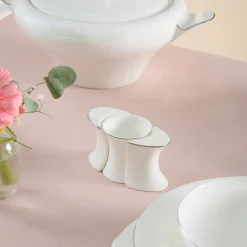 Karaca Fine Pearl Extra Argento 55-Teiliges Tafelservice Für 12 Personen, Platin