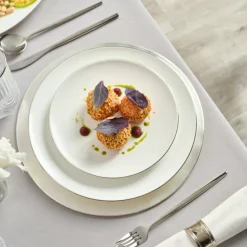 Karaca Fine Pearl Extra Chanak 55-teiliges Tafelservice für 12 Personen Platin