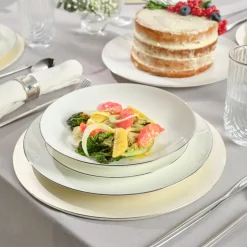 Karaca Fine Pearl Extra Chanak 55-teiliges Tafelservice für 12 Personen Platin