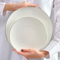 Karaca Fine Pearl Extra Chanak 55-teiliges Tafelservice für 12 Personen Platin