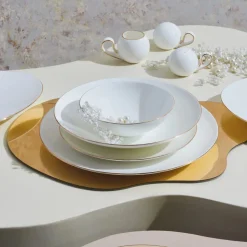 Karaca Fine Pearl Extra Chanak 62-Teiliges 12-Personen Geschirrset Gold